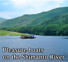 Pleasure boats on the Shimanto River